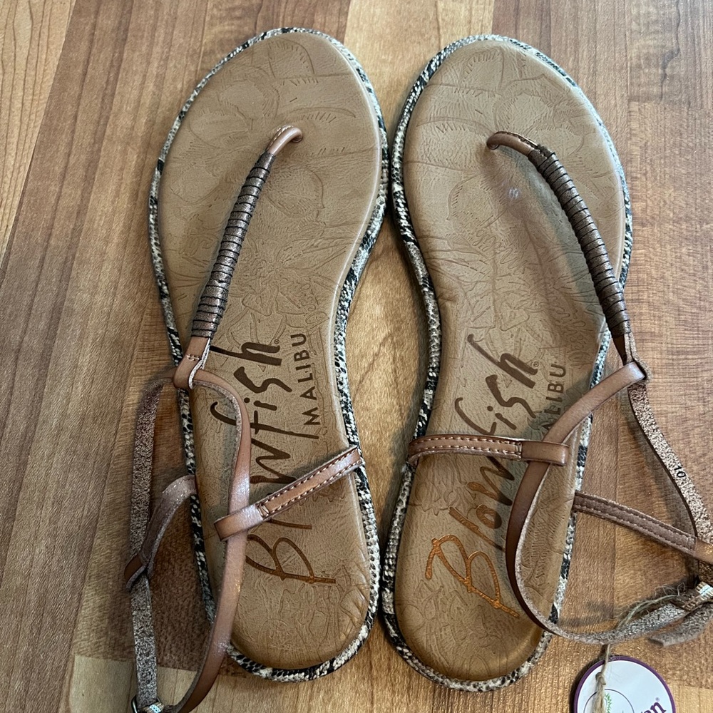 Blowfish Malibu Brown and Tan Sandals
